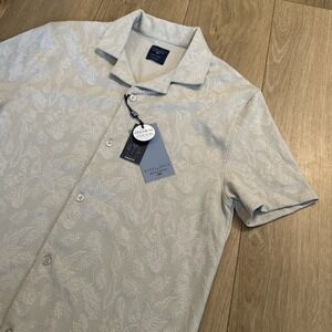 Steel & Jelly British Men's Premium Cotton Relaxed‎ SS Button Shirt Floral Med